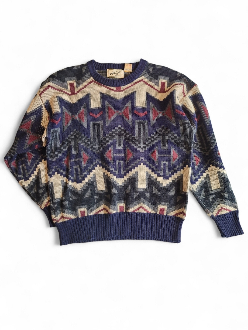 Unisex Vintage Forsyth Geometric Grandpa Sweater Men's M / Women's L